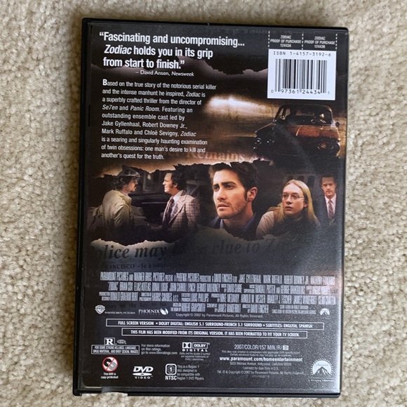 Zodiac DVD, Rated R - Picture 2 of 7